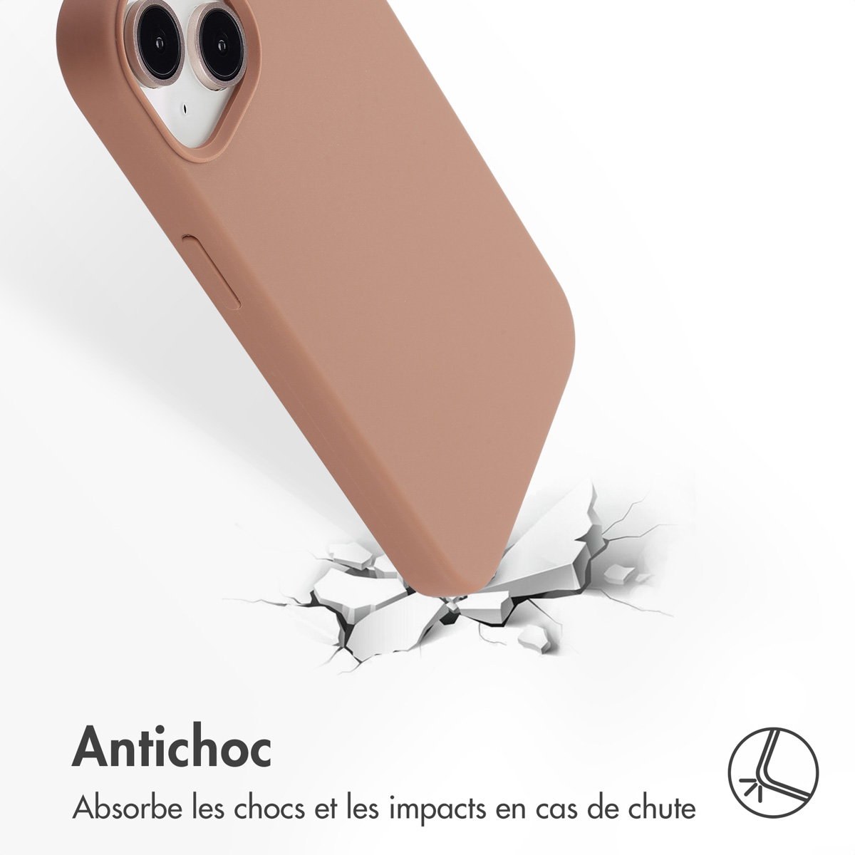 Accezz Liquid Silicone Backcover met MagSafe Apple iPhone 14 / 13 - Lichtbruin - Afbeelding 5