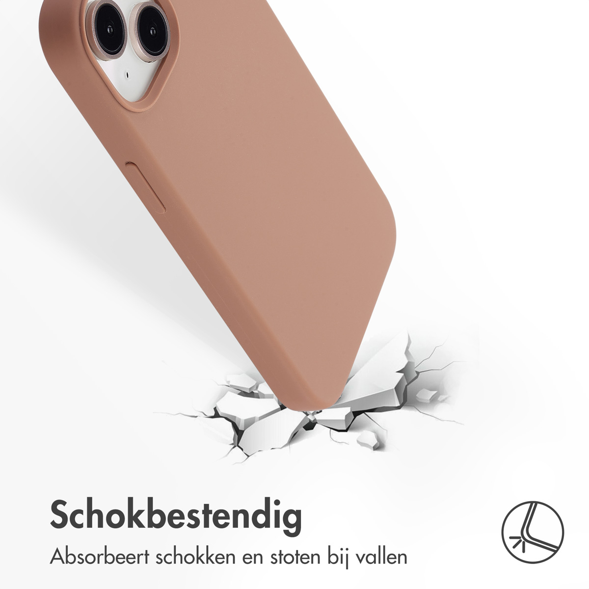 Accezz Liquid Silicone Backcover met MagSafe Apple iPhone 14 / 13 - Lichtbruin - Afbeelding 2