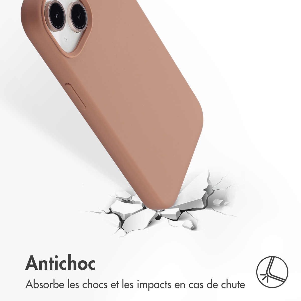 Accezz Liquid Silicone Backcover met MagSafe Apple iPhone 13 Pro Max - Lichtbruin - Afbeelding 5