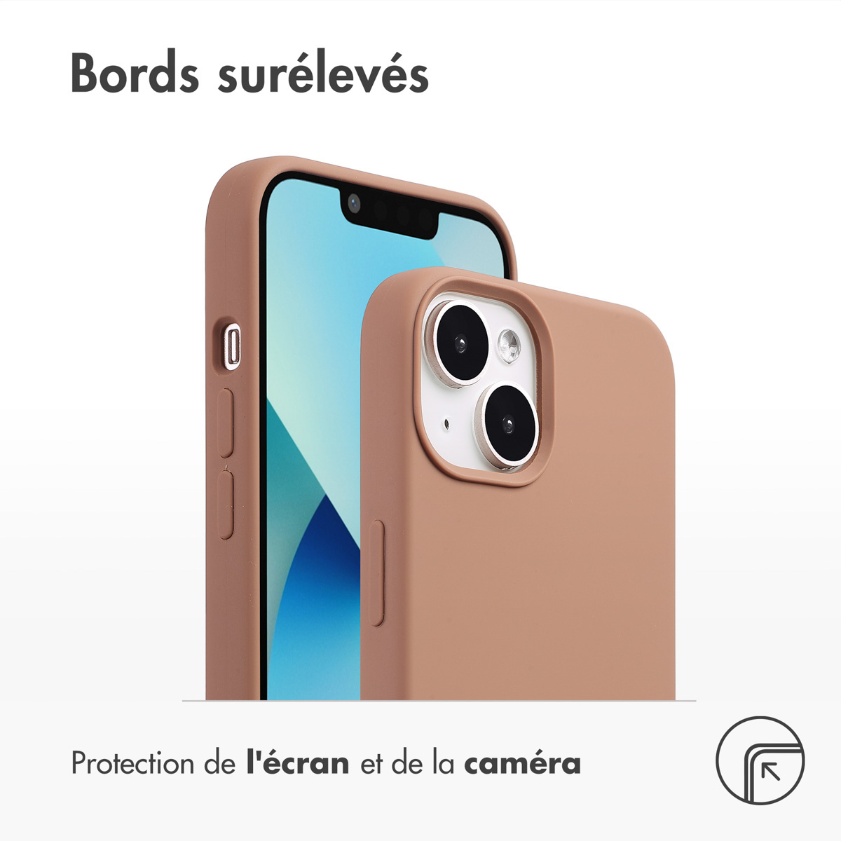 Accezz Liquid Silicone Backcover met MagSafe Apple iPhone 13 Mini - Lichtbruin - Afbeelding 6