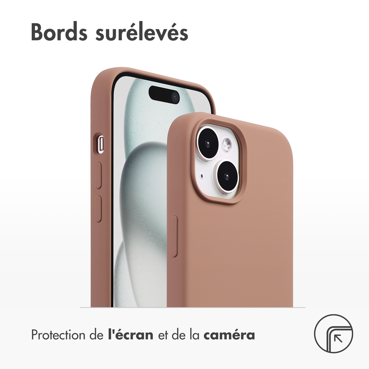 Accezz Liquid Silicone Backcover met MagSafe Apple iPhone 15 - Lichtbruin - Afbeelding 6