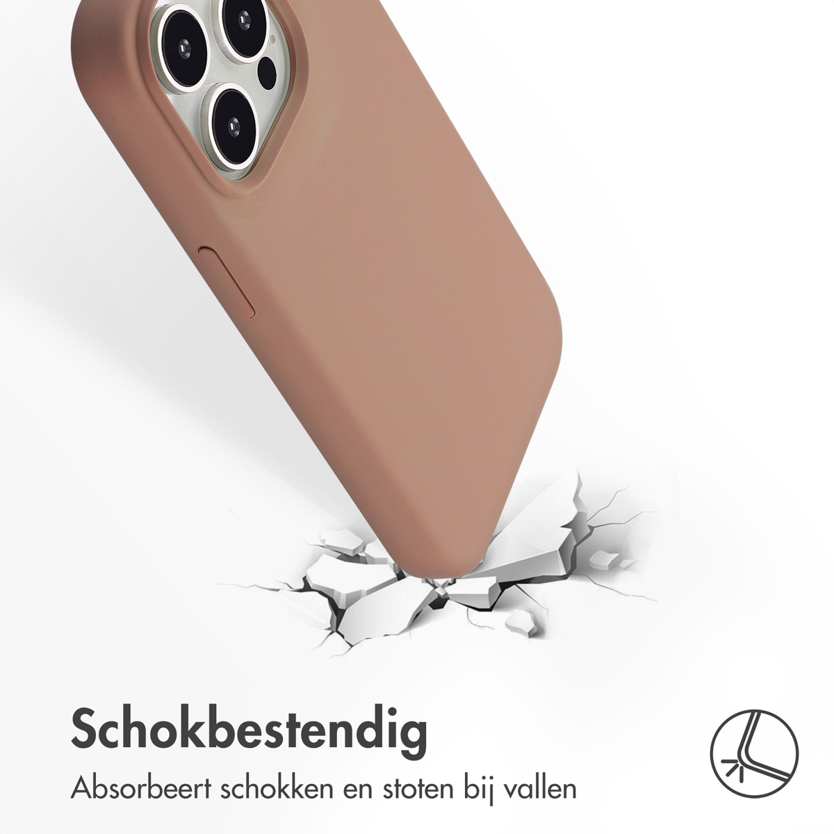 Accezz Liquid Silicone Backcover met MagSafe Apple iPhone 15 Pro - Lichtbruin - Afbeelding 8