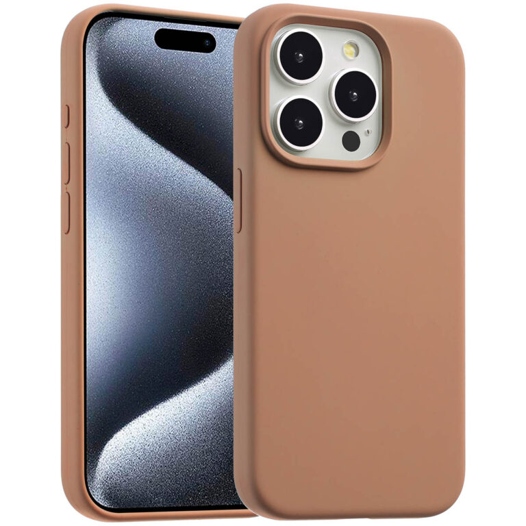 Accezz Liquid Silicone Backcover met MagSafe Apple iPhone 15 Pro - Light Brown - Afbeelding 10