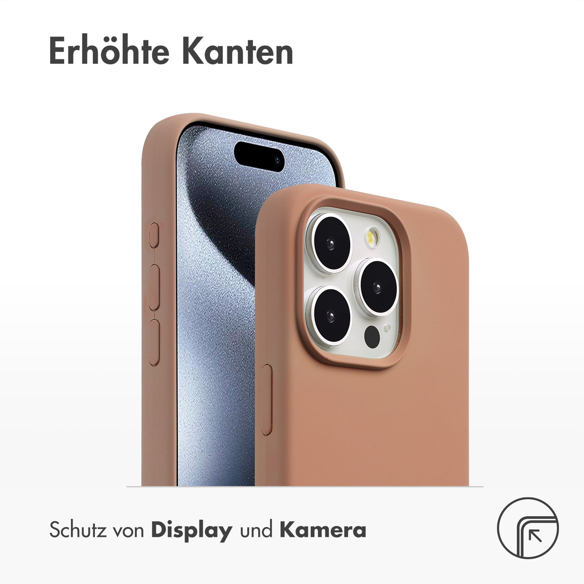 Accezz Liquid Silicone Backcover met MagSafe Apple iPhone 15 Pro Max - Lichtbruin - Afbeelding 9