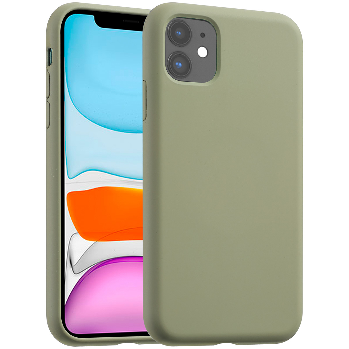 Accezz Liquid Silicone Backcover met MagSafe Apple iPhone 11 - Cooper Green - Afbeelding 7