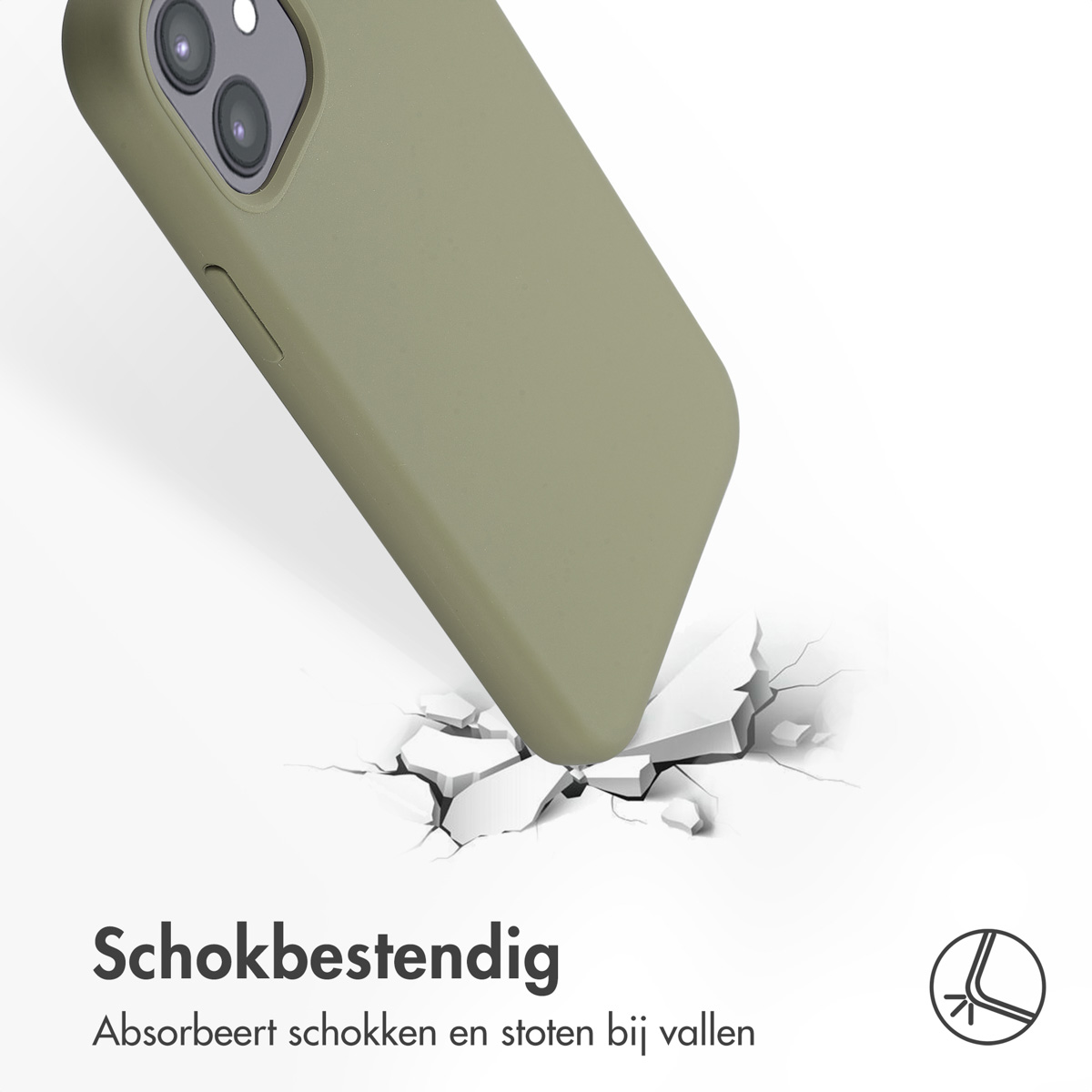 Accezz Liquid Silicone Backcover met MagSafe Apple iPhone 12 (Pro) - Cooper Green - Afbeelding 3