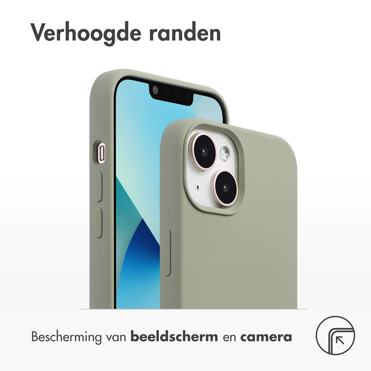 Accezz Liquid Silicone Backcover met MagSafe Apple iPhone 13 Mini - Cooper Green - Afbeelding 2