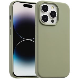 Accezz Liquid Silicone Backcover met MagSafe Apple iPhone 14 Pro - Cooper Green