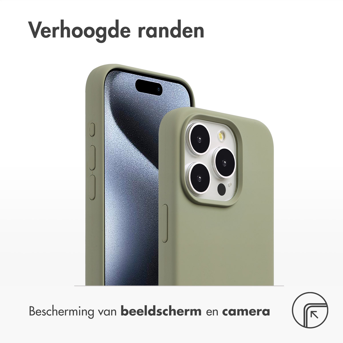 Accezz Liquid Silicone Backcover met MagSafe Apple iPhone 15 Pro - Cooper Green - Afbeelding 2