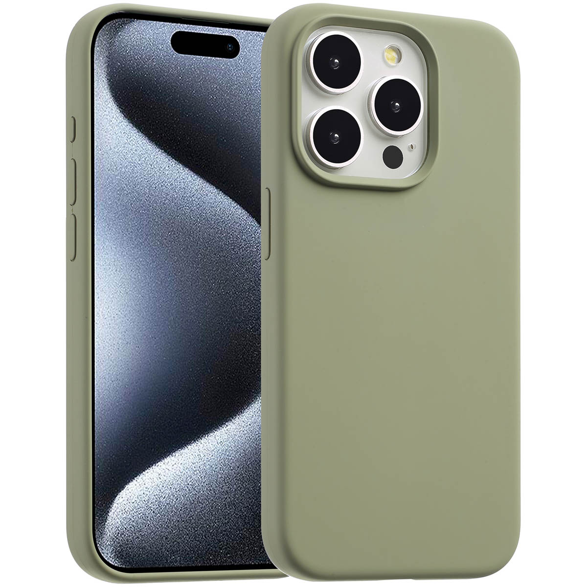 Accezz Liquid Silicone Backcover met MagSafe Apple iPhone 15 Pro – Cooper Green