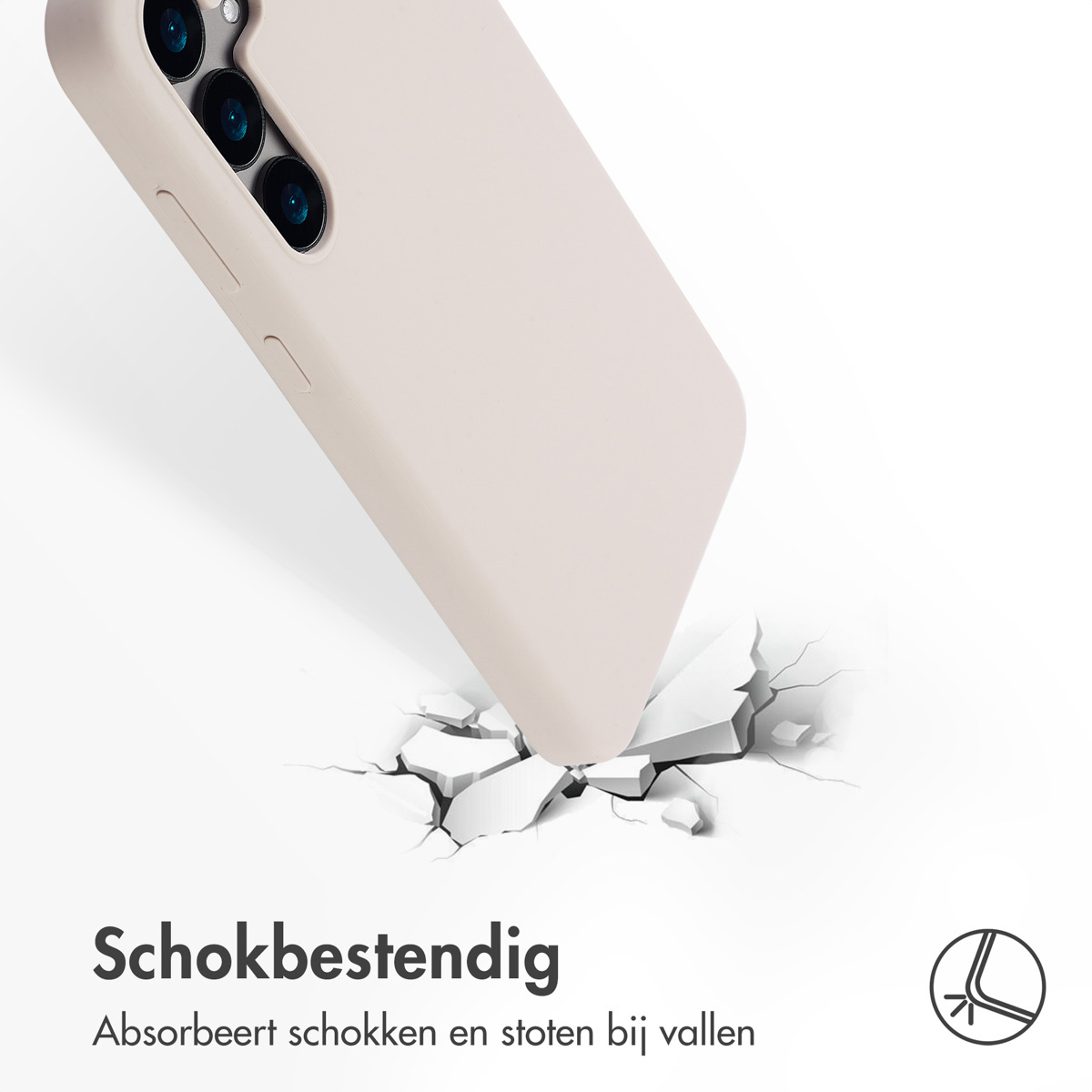 Accezz Liquid Silicone Backcover met MagSafe Samsung Galaxy S24 - Stone - Afbeelding 3