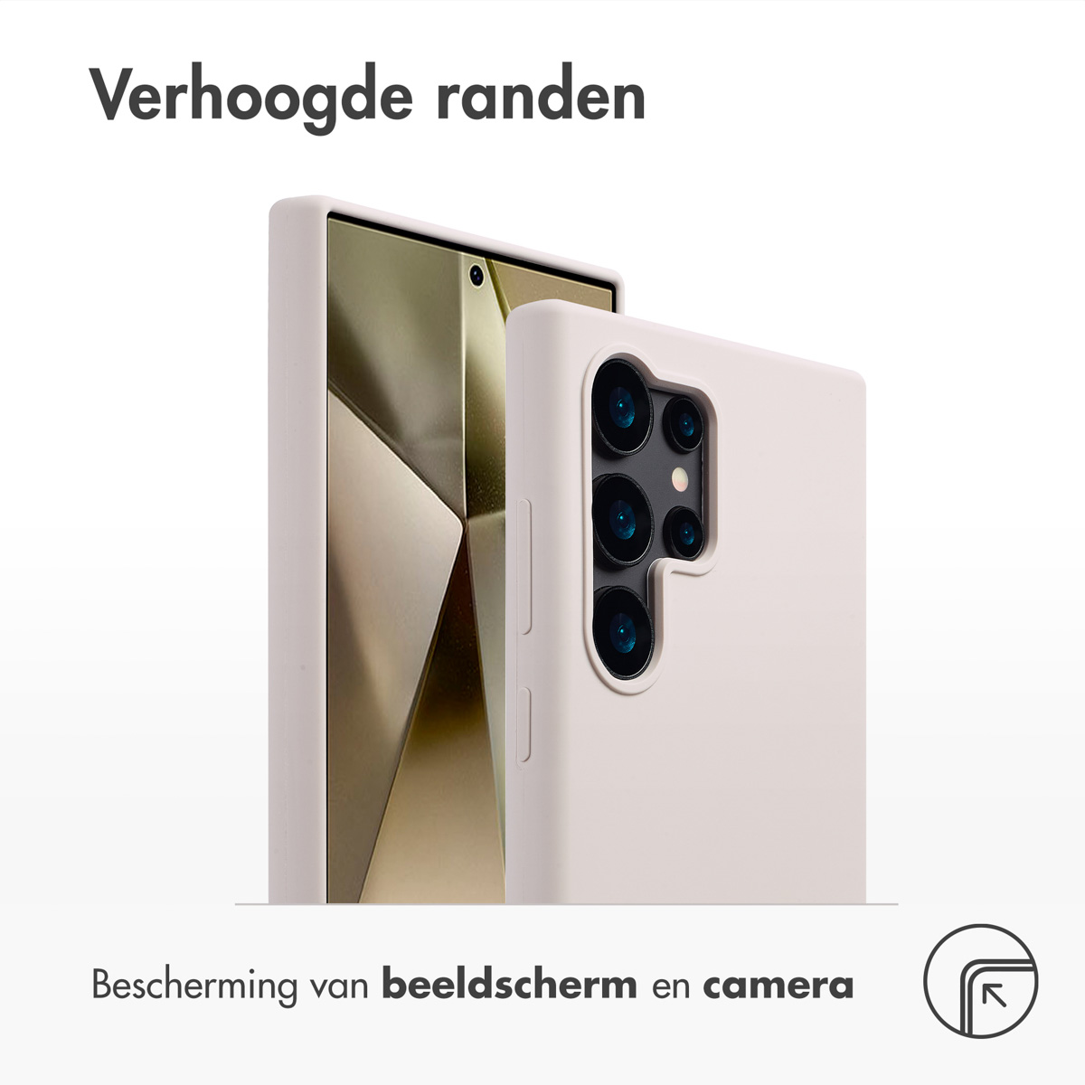 Accezz Liquid Silicone Backcover met MagSafe Samsung Galaxy S24 Ultra - Stone - Afbeelding 2