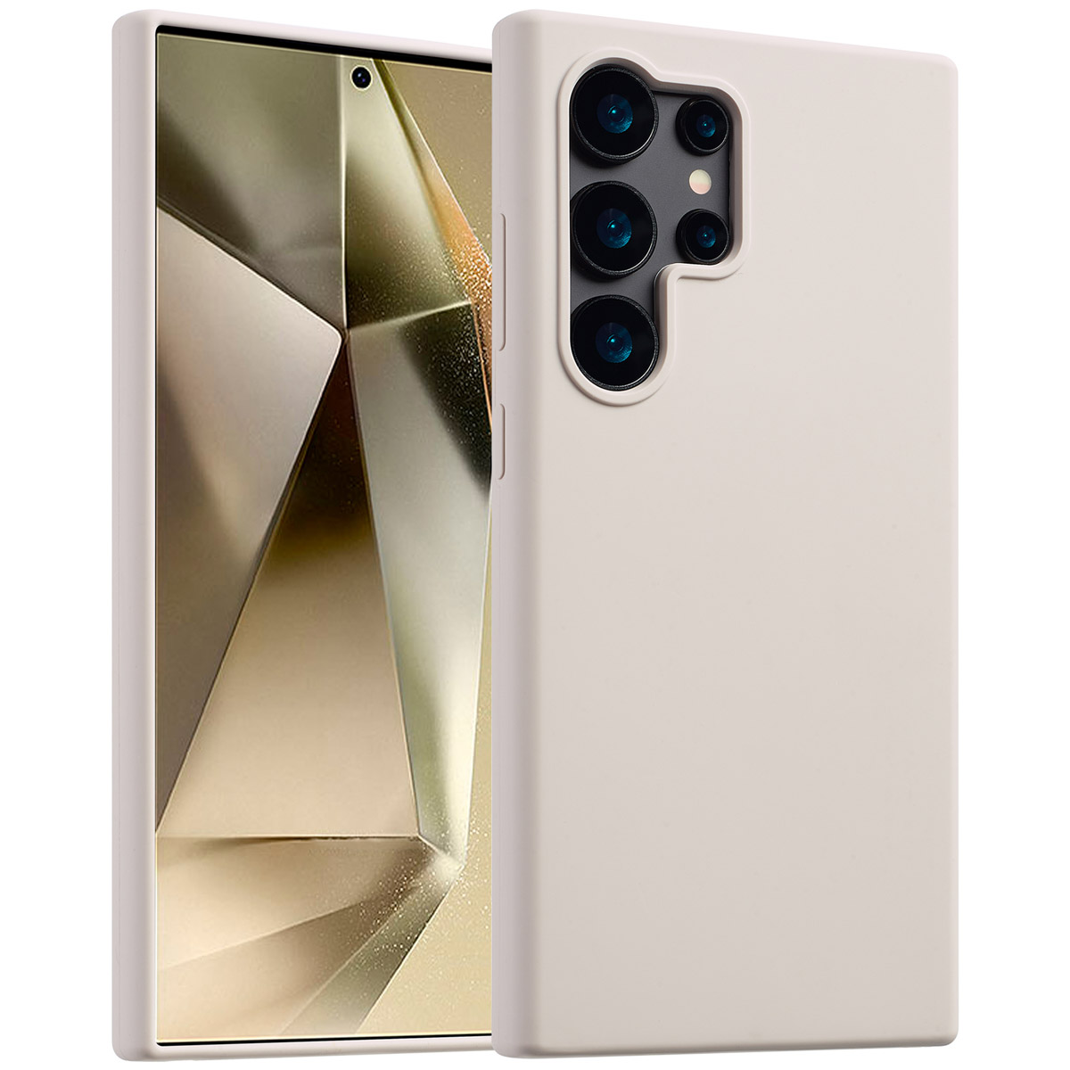 Accezz Liquid Silicone Backcover met MagSafe Samsung Galaxy S24 Ultra - Stone - Afbeelding 4