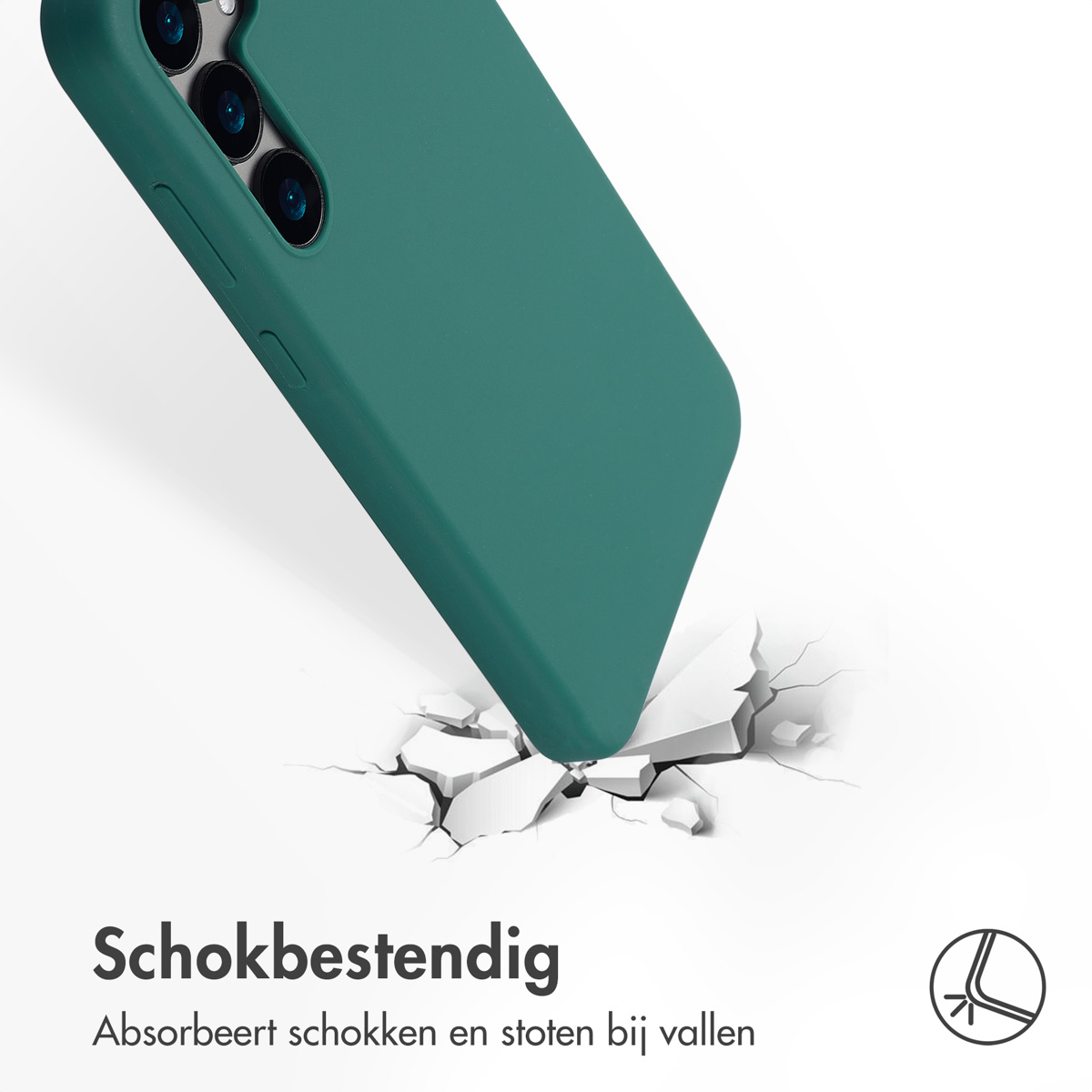 Accezz Liquid Silicone Backcover Samsung Galaxy S24 Plus - Donkergroen - Afbeelding 10