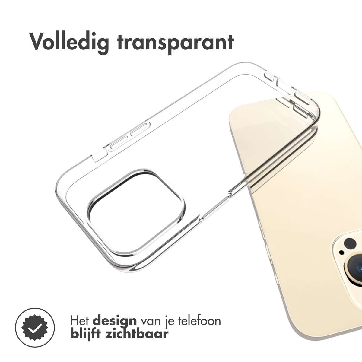 Accezz Clear Backcover Apple iPhone 15 Pro - Transparant - Afbeelding 4