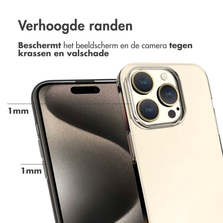 Accezz Clear Backcover Apple iPhone 15 Pro - Transparant - Afbeelding 3