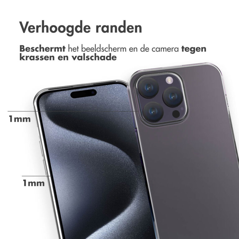 Accezz Clear Backcover Apple iPhone 15 Pro Max - Transparant - Afbeelding 4