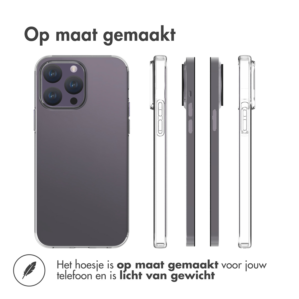 Accezz Clear Backcover Apple iPhone 15 Pro Max - Transparant - Afbeelding 2