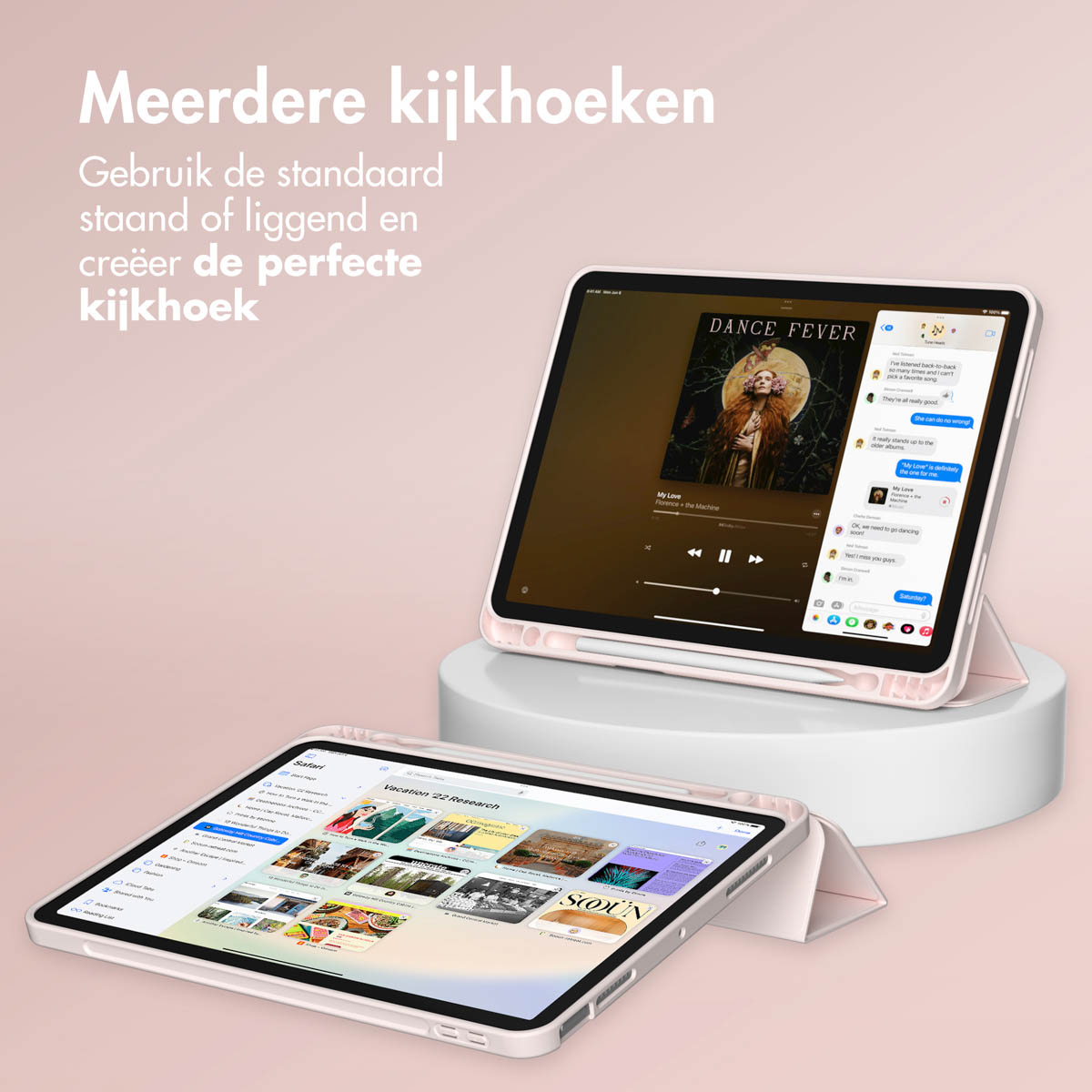 Accezz Smart Silicone Bookcase Apple iPad 11 (2025) 11 inch A16 / iPad 10 (2022) 10.9 inch - Roze - Afbeelding 9