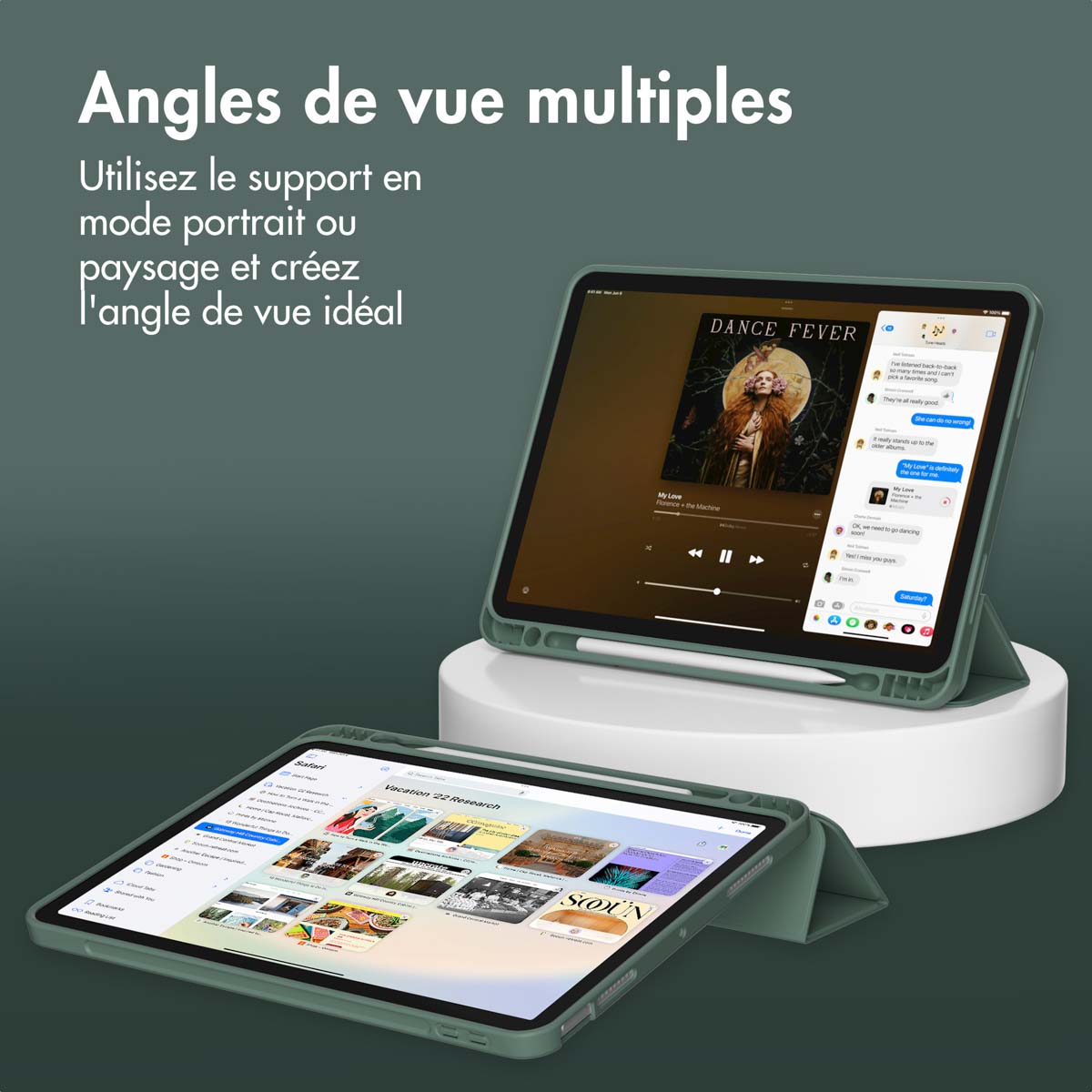 Accezz Smart Silicone Bookcase Apple iPad 11 (2025) 11 inch A16 / iPad 10 (2022) 10.9 inch - Donkergroen - Afbeelding 7