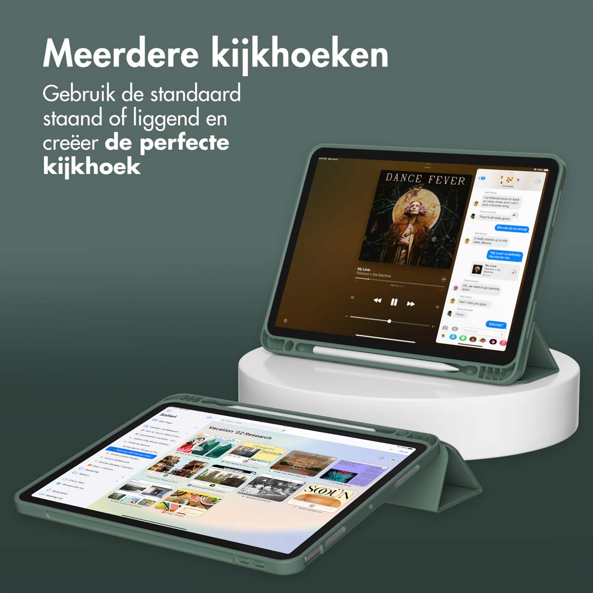 Accezz Smart Silicone Bookcase Apple iPad 11 (2025) 11 inch A16 / iPad 10 (2022) 10.9 inch - Donkergroen - Afbeelding 9