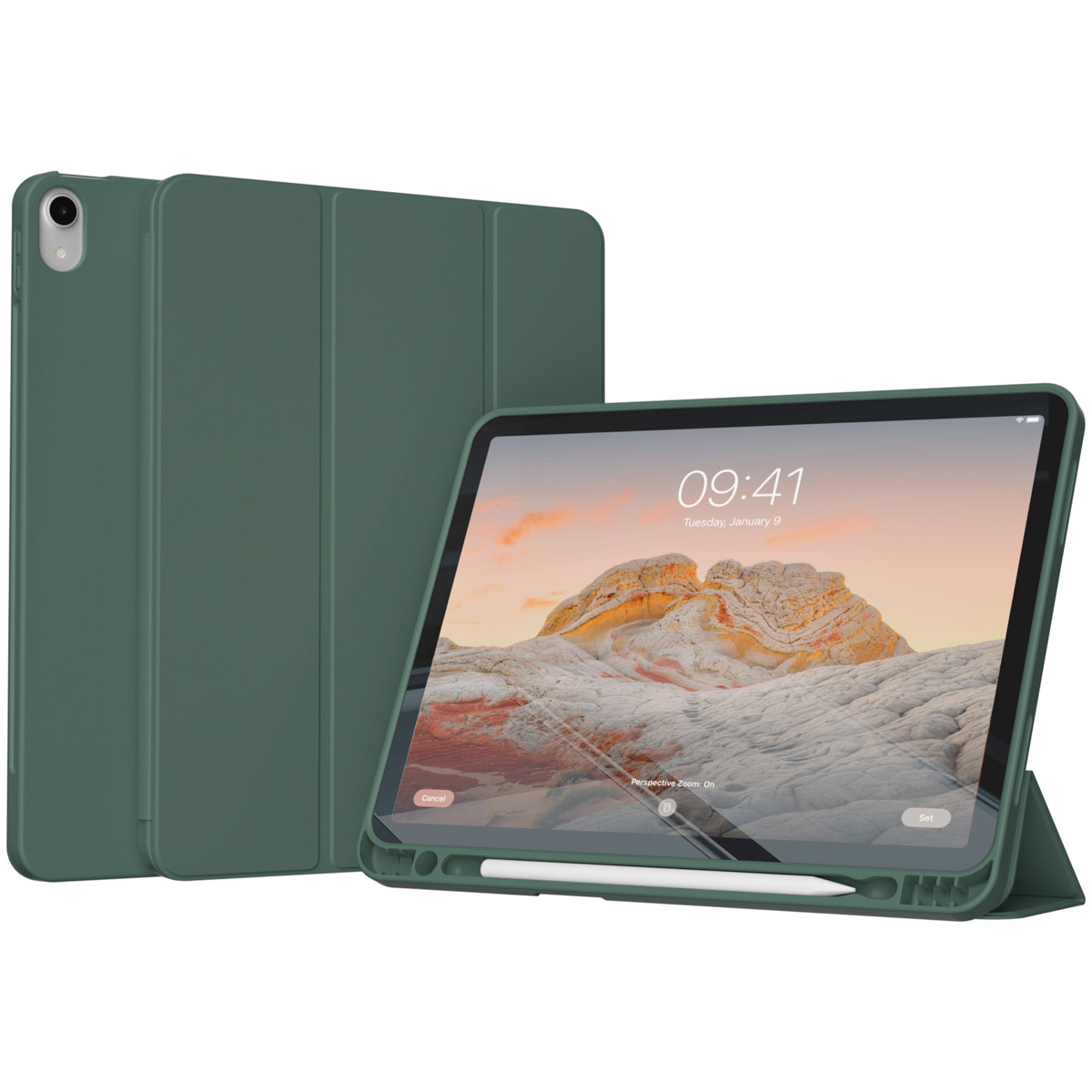 Accezz Smart Silicone Bookcase Apple iPad 11 (2025) 11 inch A16 / iPad 10 (2022) 10.9 inch - Donkergroen - Afbeelding 10
