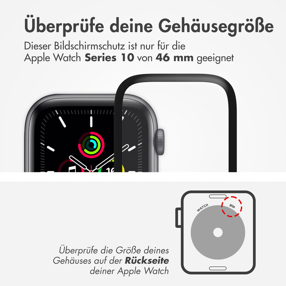 Accezz Screenprotector met applicator Apple Watch Series 10 / 11 - 46 mm - Afbeelding 6