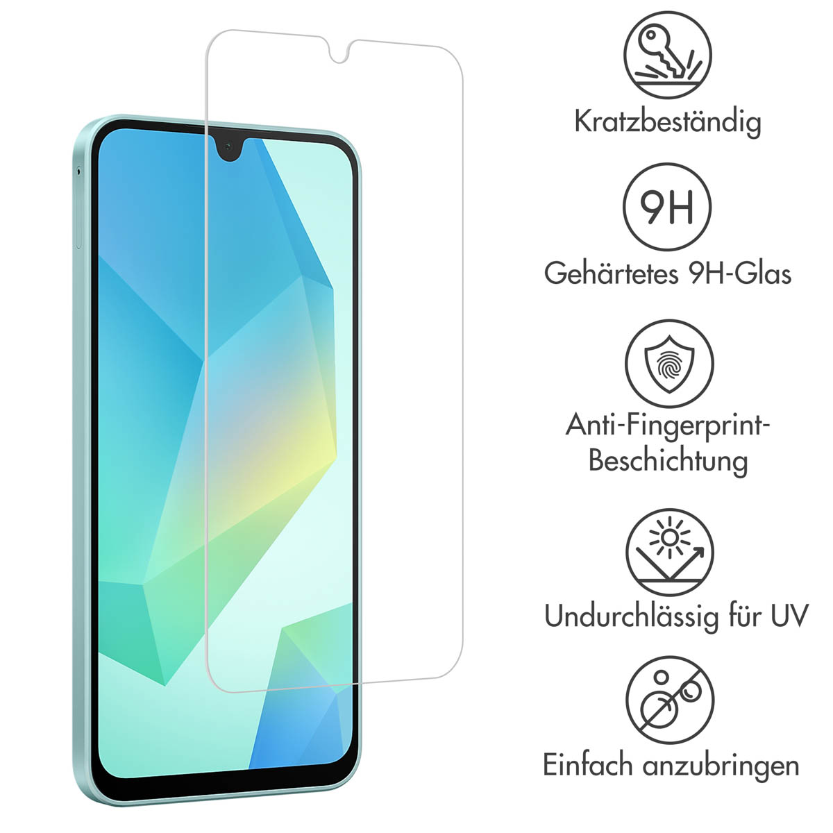 Accezz Gehard Glas Screenprotector Samsung Galaxy A16 / A17 / A26 - Afbeelding 6
