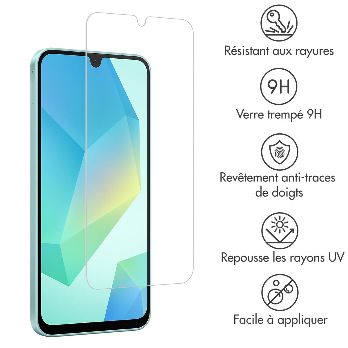 Accezz Gehard Glas Screenprotector Samsung Galaxy A16 / A17 / A26 - Afbeelding 5