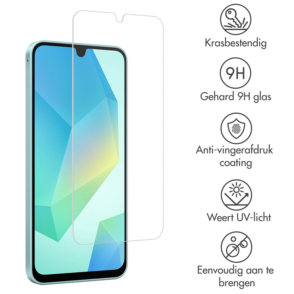 Accezz Gehard Glas Screenprotector Samsung Galaxy A16 / A17 / A26 - Afbeelding 4