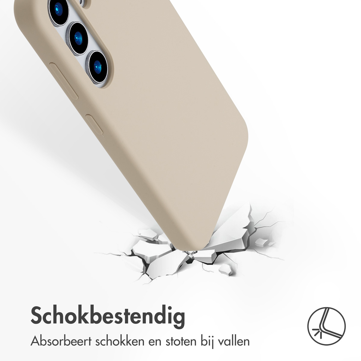 Accezz Liquid Silicone Backcover met MagSafe Samsung Galaxy S25 - Stone - Afbeelding 2