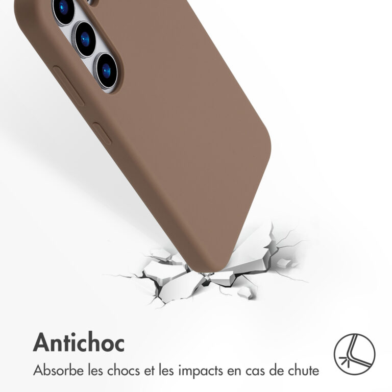 Accezz Liquid Silicone Backcover met MagSafe Samsung Galaxy S25 - Lichtbruin - Afbeelding 9