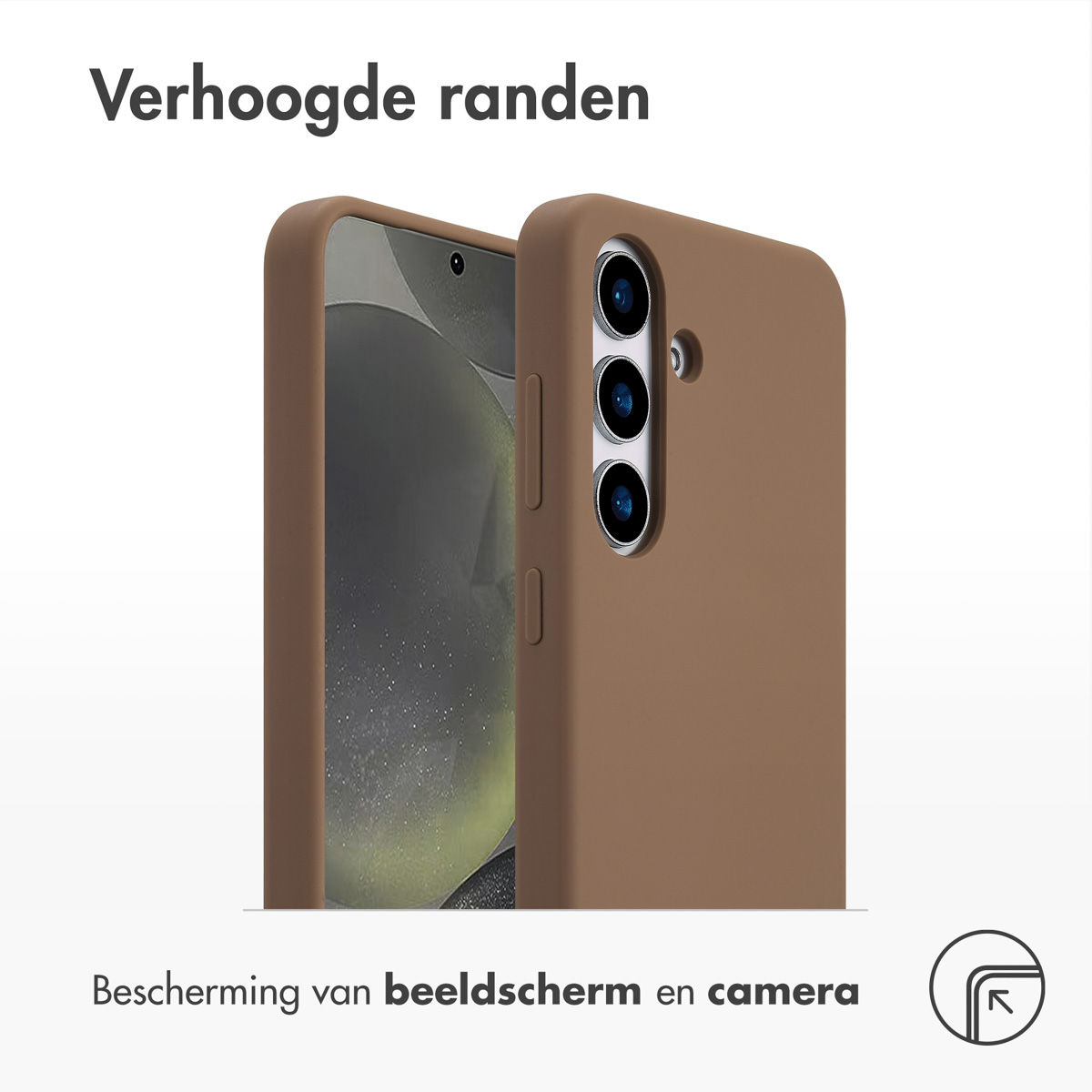 Accezz Liquid Silicone Backcover met MagSafe Samsung Galaxy S25 - Lichtbruin - Afbeelding 2