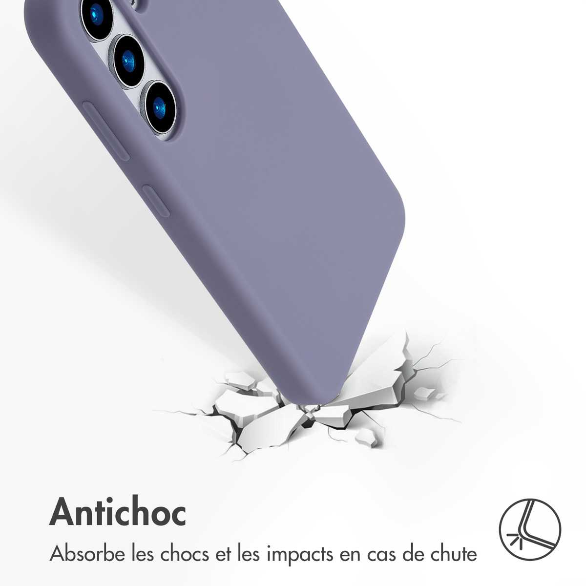 Accezz Liquid Silicone Backcover met MagSafe Samsung Galaxy S25 - Lavender Gray - Afbeelding 5