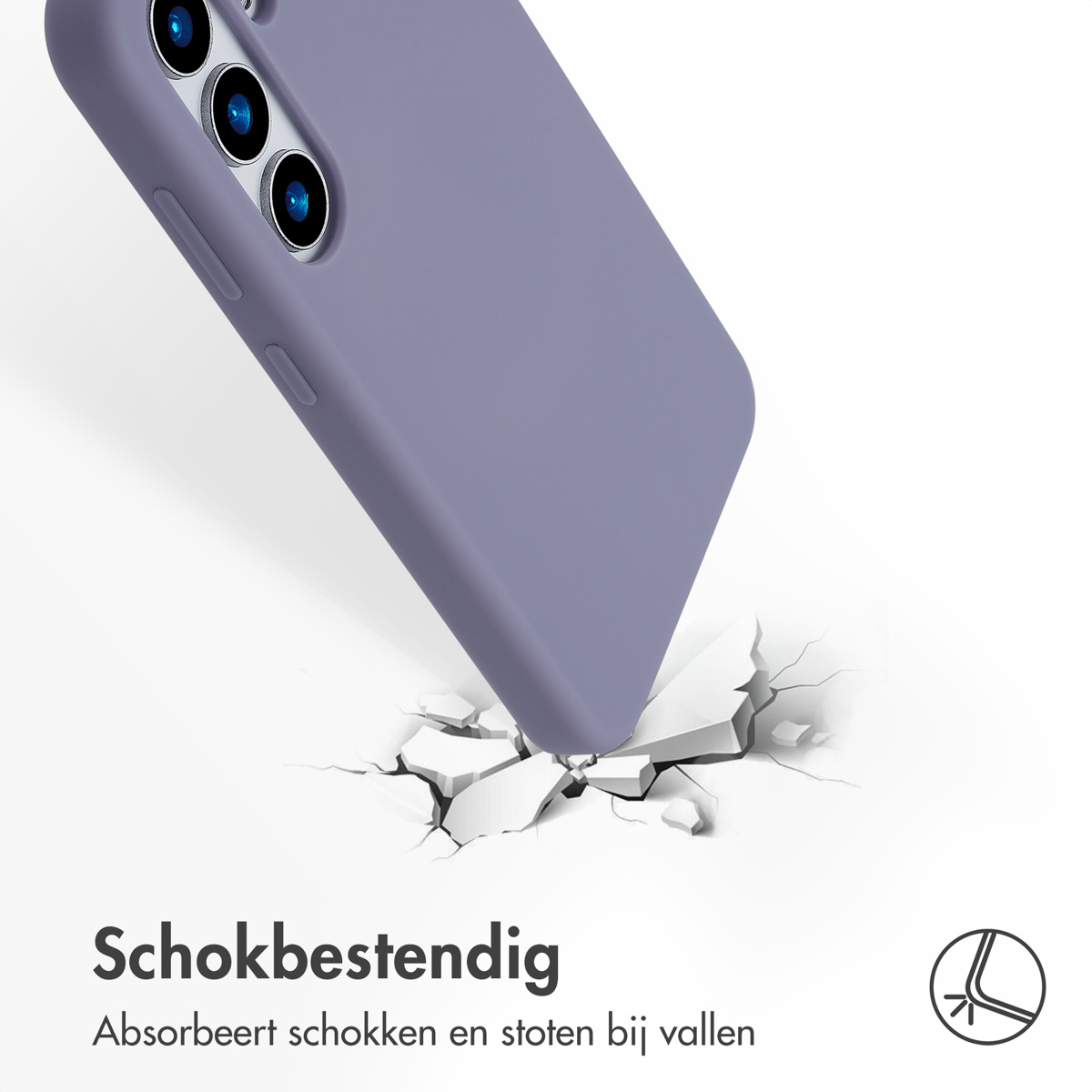 Accezz Liquid Silicone Backcover met MagSafe Samsung Galaxy S25 - Lavender Gray - Afbeelding 3