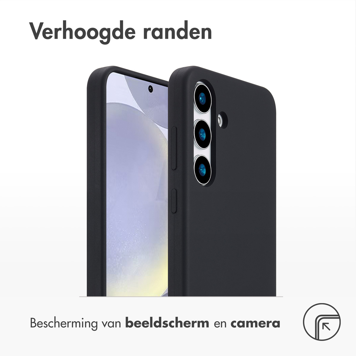 Accezz Liquid Silicone Backcover met MagSafe Samsung Galaxy S25 Plus - Zwart - Afbeelding 2