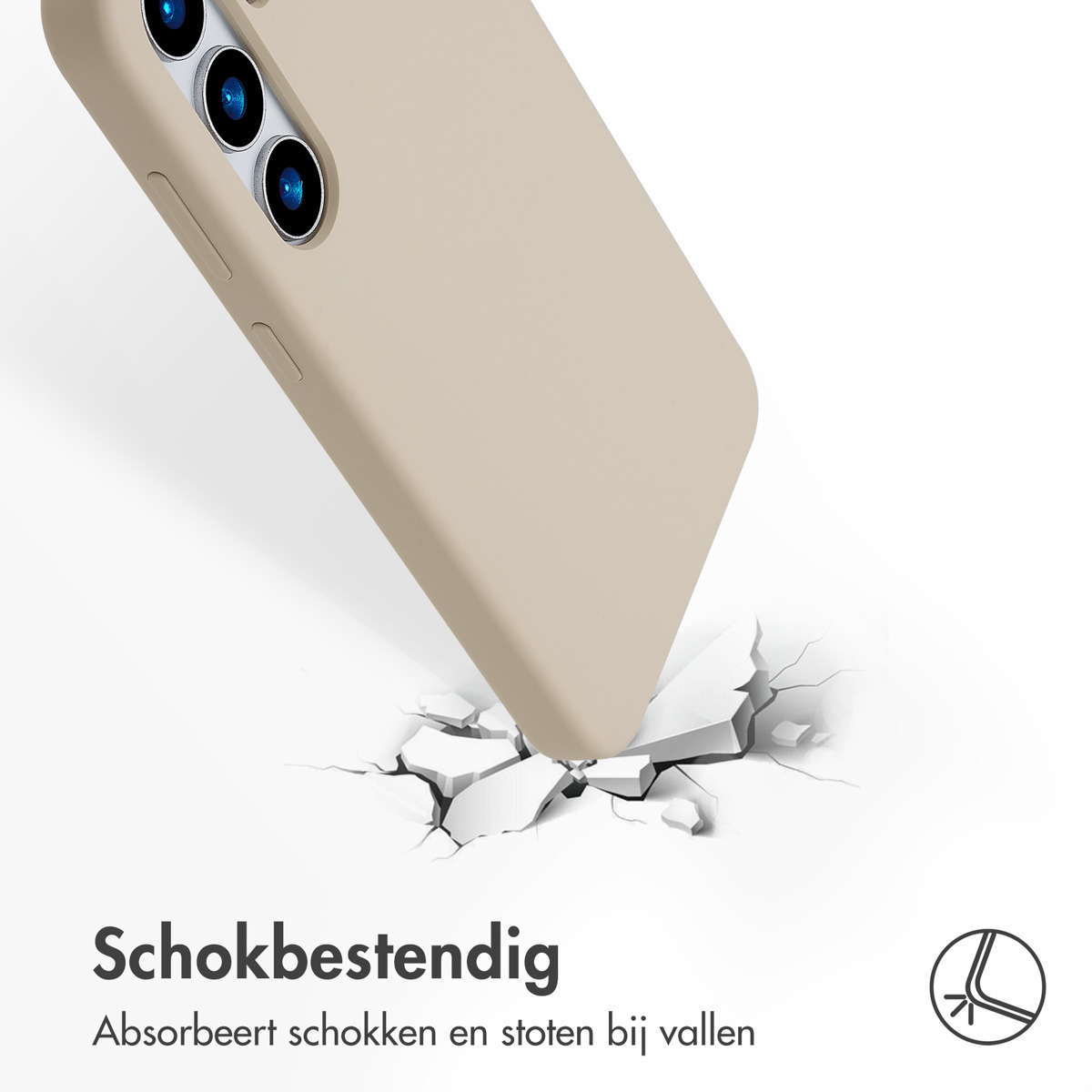 Accezz Liquid Silicone Backcover met MagSafe Samsung Galaxy S25 Plus - Stone - Afbeelding 3