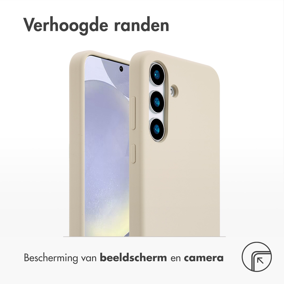 Accezz Liquid Silicone Backcover met MagSafe Samsung Galaxy S25 Plus - Stone - Afbeelding 2