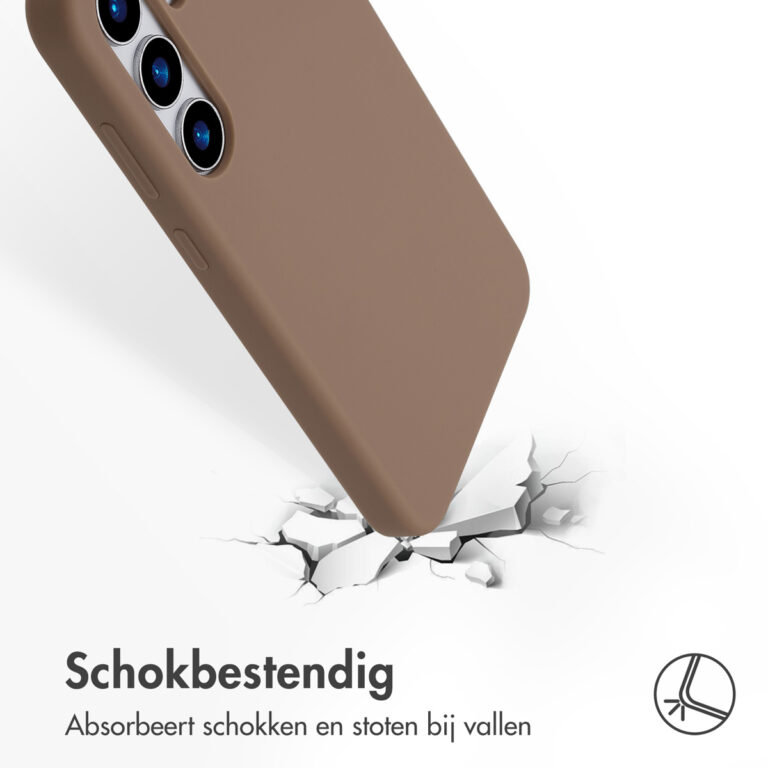 Accezz Liquid Silicone Backcover met MagSafe Samsung Galaxy S25 Plus - Lichtbruin - Afbeelding 6