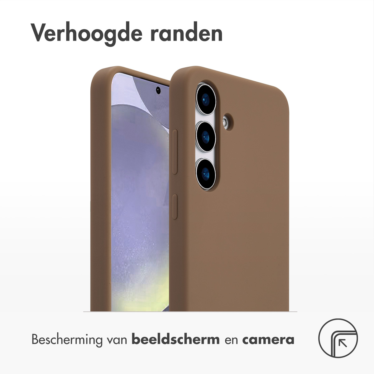 Accezz Liquid Silicone Backcover met MagSafe Samsung Galaxy S25 Plus - Lichtbruin - Afbeelding 2