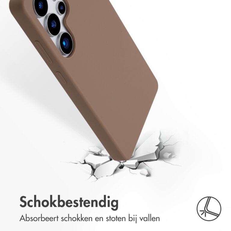 Accezz Liquid Silicone Backcover met MagSafe Samsung Galaxy S25 Ultra - Lichtbruin - Afbeelding 5