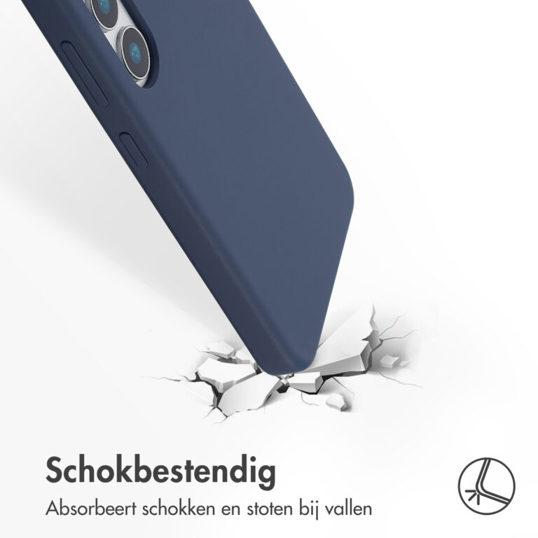 Accezz Liquid Silicone Backcover Samsung Galaxy S25 - Donkerblauw - Afbeelding 3