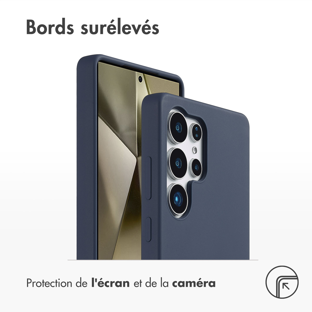 Accezz Liquid Silicone Backcover Samsung Galaxy S25 Ultra - Donkerblauw - Afbeelding 5