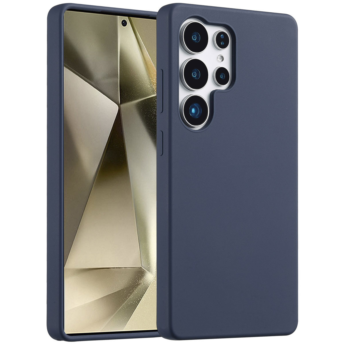 Accezz Liquid Silicone Backcover Samsung Galaxy S25 Ultra - Donkerblauw - Afbeelding 4