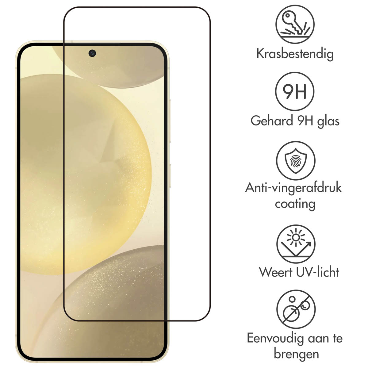 Accezz Gehard Glas Full Cover Screenprotector Samsung Galaxy S24 Plus / S25 Plus - Afbeelding 4