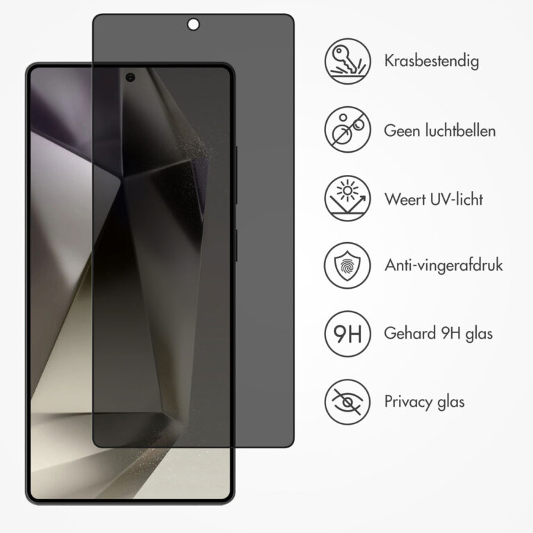 Accezz Gehard Glas Privacy Screenprotector Samsung Galaxy S25 Ultra - Afbeelding 9