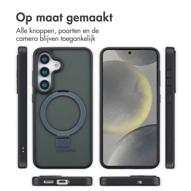 Accezz Ring Stand Backcover met MagSafe Samsung Galaxy S25 - Zwart - Afbeelding 8