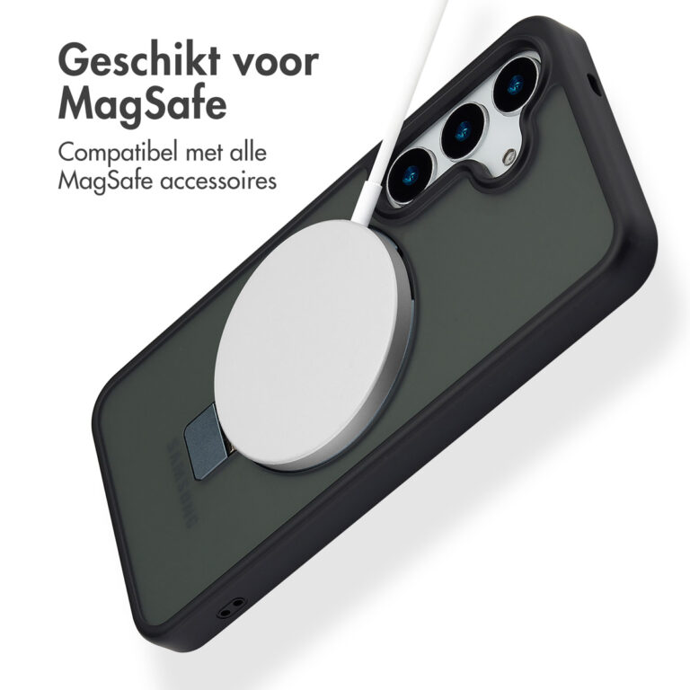 Accezz Ring Stand Backcover met MagSafe Samsung Galaxy S25 - Zwart - Afbeelding 7