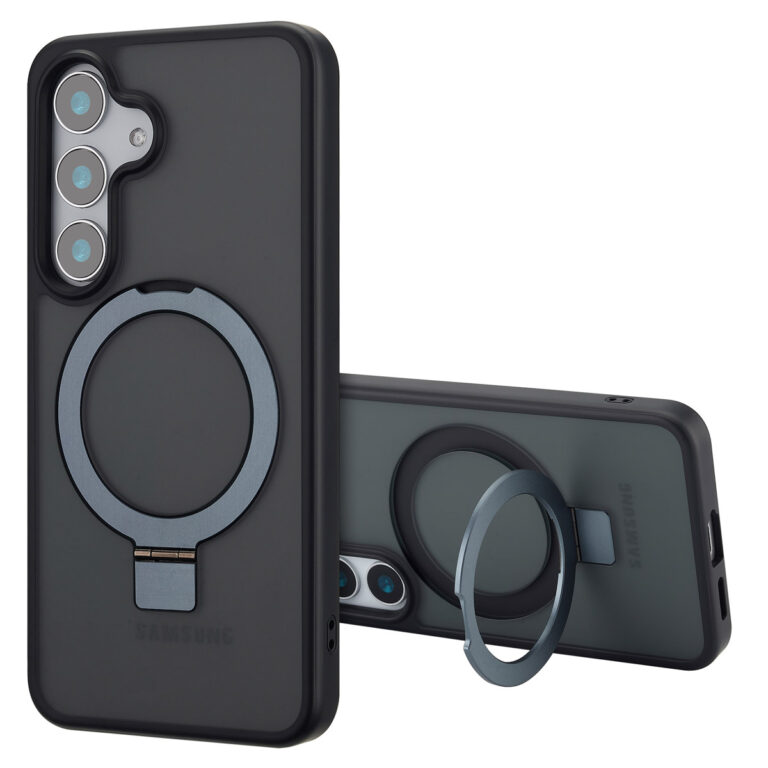Accezz Ring Stand Backcover met MagSafe Samsung Galaxy S25 - Zwart - Afbeelding 4