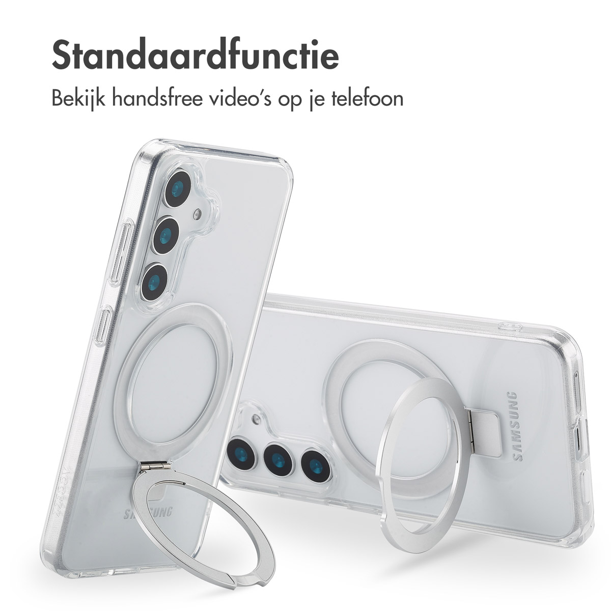 Accezz Ring Stand Backcover met MagSafe Samsung Galaxy S25 - Transparant - Afbeelding 8